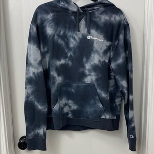 Champion Black and Gray Tie-Dye Hoodie